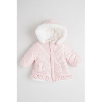 Jacheta reversibila cu fermoar si imprimeu pe spate