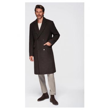 Palton cu doua randuri de nasturi din amestec de lana  OM-COWC-0133