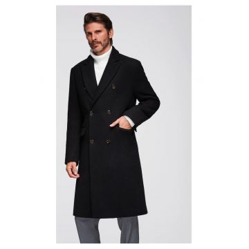 Palton cu doua randuri de nasturi din amestec de lana  OM-COWC-0133