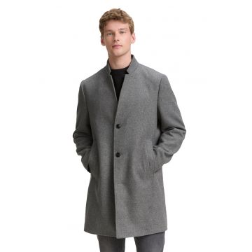 Palton din amestec de lana cu buzunare laterale