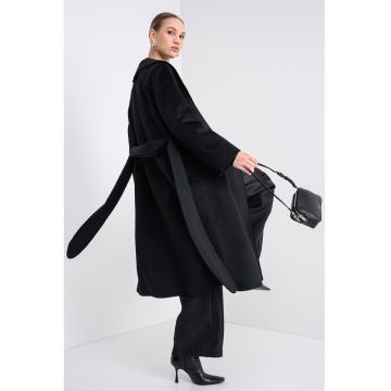 Palton din amestec de lana cu model petrecut Mecami