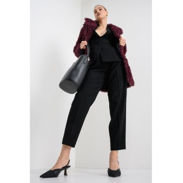 Palton pufos cu nasturi