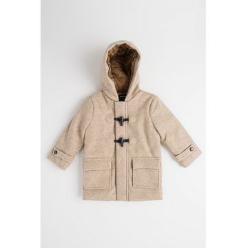 Palton uni cu gluga si buzunare
