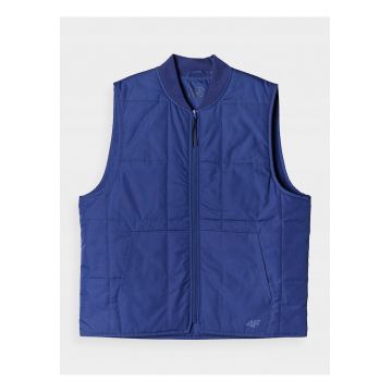 Vesta barbateasca  bleumarin - puf - guler inalt