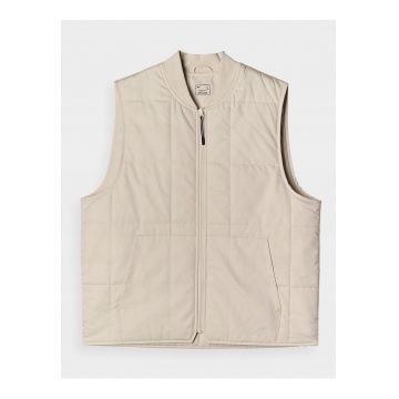 Vesta barbateasca  puf - guler inalt - bej - toamna-iarna 2024