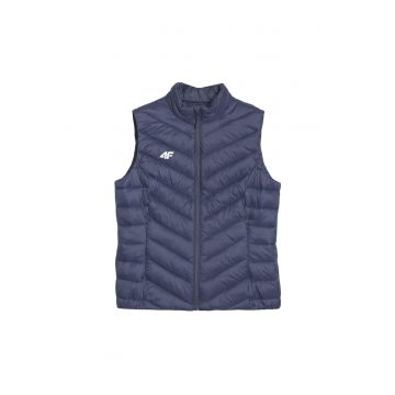 Vesta sport dama  puf sintetic - poliester - guler ridicat - impermeabila - albastru