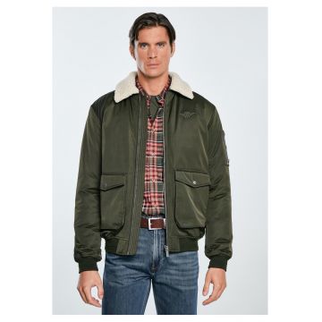 Geaca bomber cu guler din blana artificiala detasabil Getnew 303