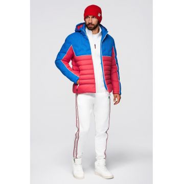 Geaca cu gluga si model colorblock