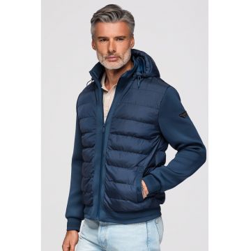 Geaca cu insertii matlasate - Bleumarin