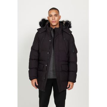 Geaca cu vatelina si garnitura cu blana sintetica