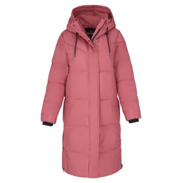 Geaca de iarna matlasata lunga - cu gluga - dreapta - dama -  J-Diuna - roz