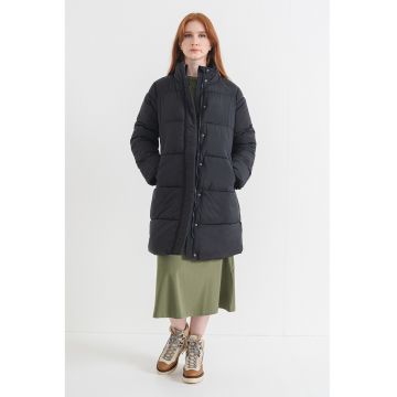 Geaca lunga cu vatelina si guler