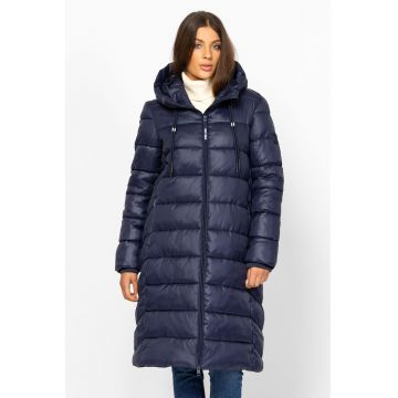 Geaca lunga matlasata cu buzunare laterale