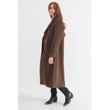 Haina din amestec de lana cu doua randuri de nasturi