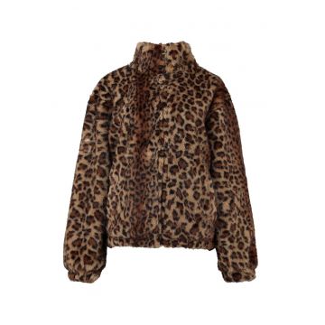 Haina din blana sintetica cu animal print