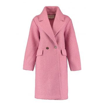 Haina din material teddy cu buzunare cu clapa