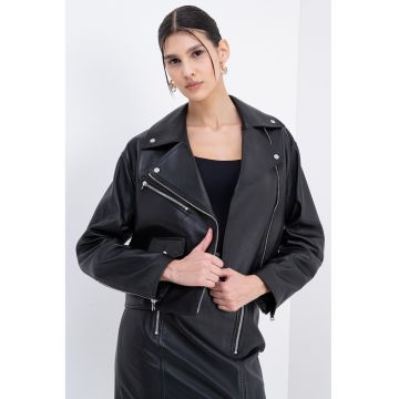 Jacheta biker din piele Laridas