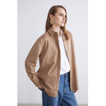 Jacheta-camasa de piele intoarsa sintetica