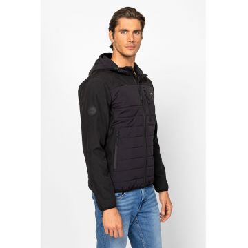 Jacheta cu buzunare cu fermoar si gluga