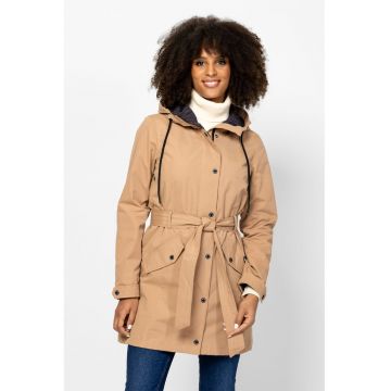 Jacheta cu gluga si cordon in talie