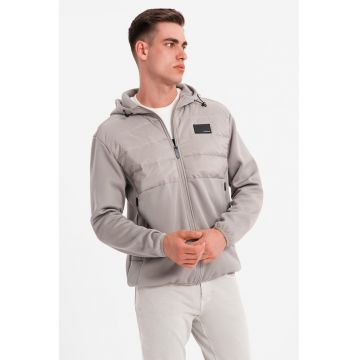 Jacheta cu gluga si insertii matlasate