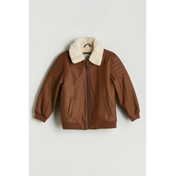 Jacheta de piele ecologica cu fermoar