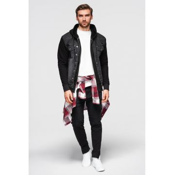 Jacheta din denim cu gluga