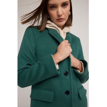 Palton din amestec de lan cu slit pe partea din spate la terminatie