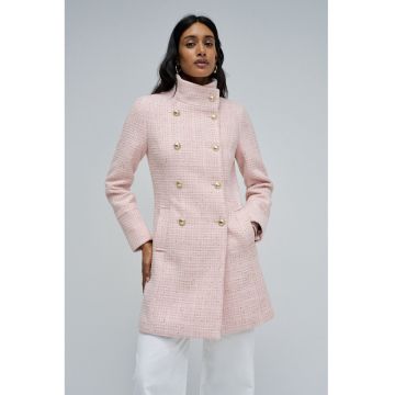 Palton din amestec de lana cu buzunare laterale