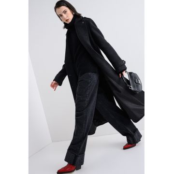 Palton din amestec de lana cu buzunare Milehe