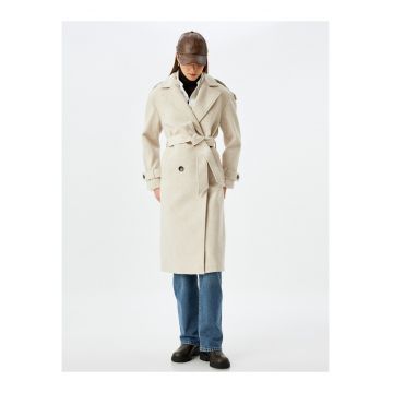 Palton lung cu doua randuri de nasturi