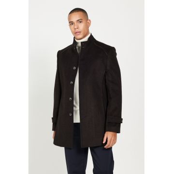 Palton uni din amestec de lana