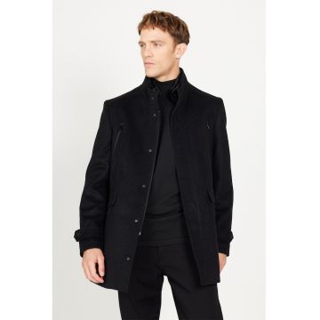 Palton uni din amestec de lana