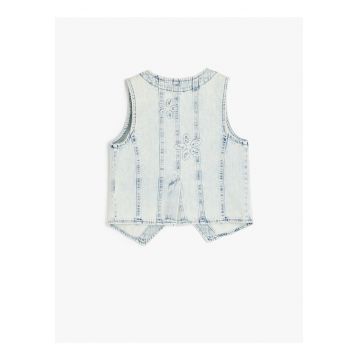 Vesta din denim fara inchidere