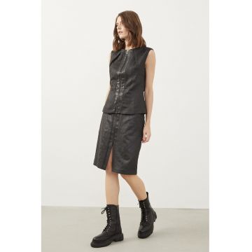 Vesta din piele ecologica cu fermoar