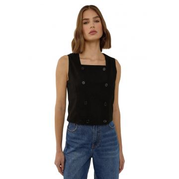 Vesta scurta -  Negru - Viscoza