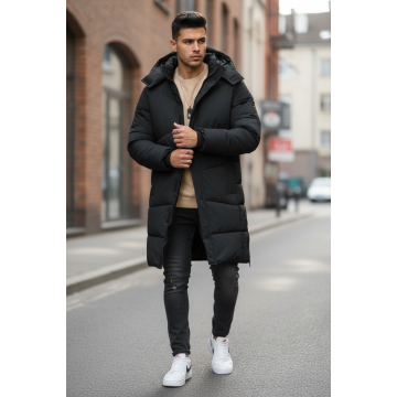 Geaca barbati groasa de iarna  neagra M25