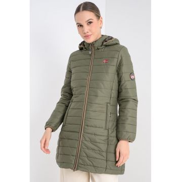 Geaca lunga cu vatelina si gluga Atika