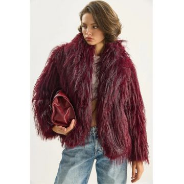 Geaca  poliester - groasa - rosu inchis