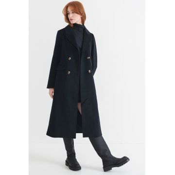 Haina din amestec de lana cu doua randuri de nasturi