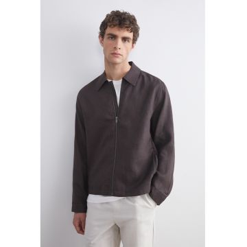 Jacheta de in cu fermoar si guler clasic