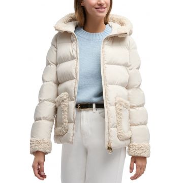 Jacheta matlasata cu gluga si garnituri din teddy Vilde