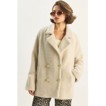 Palton dama  bej natural - textil