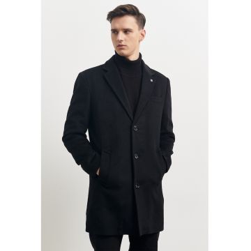 Palton din amestec de lana cu doi nasturi