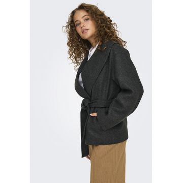 Palton scurt cu cordon in talie
