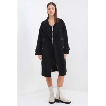 Palton supradimensionat cu doua randuri de nasturi