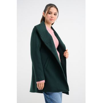 Palton uni cu buzunare