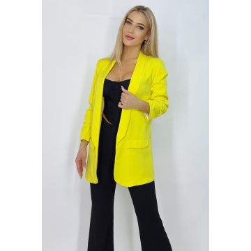Sacou casual Nora, de lungime medie, Galben, Masura universala S/M