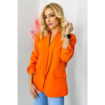 Sacou casual Nora, de lungime medie, Portocaliu, Marime S/M