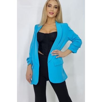 Sacou casual Nora, de lungime medie, Turcquoise, Masura universala S/M